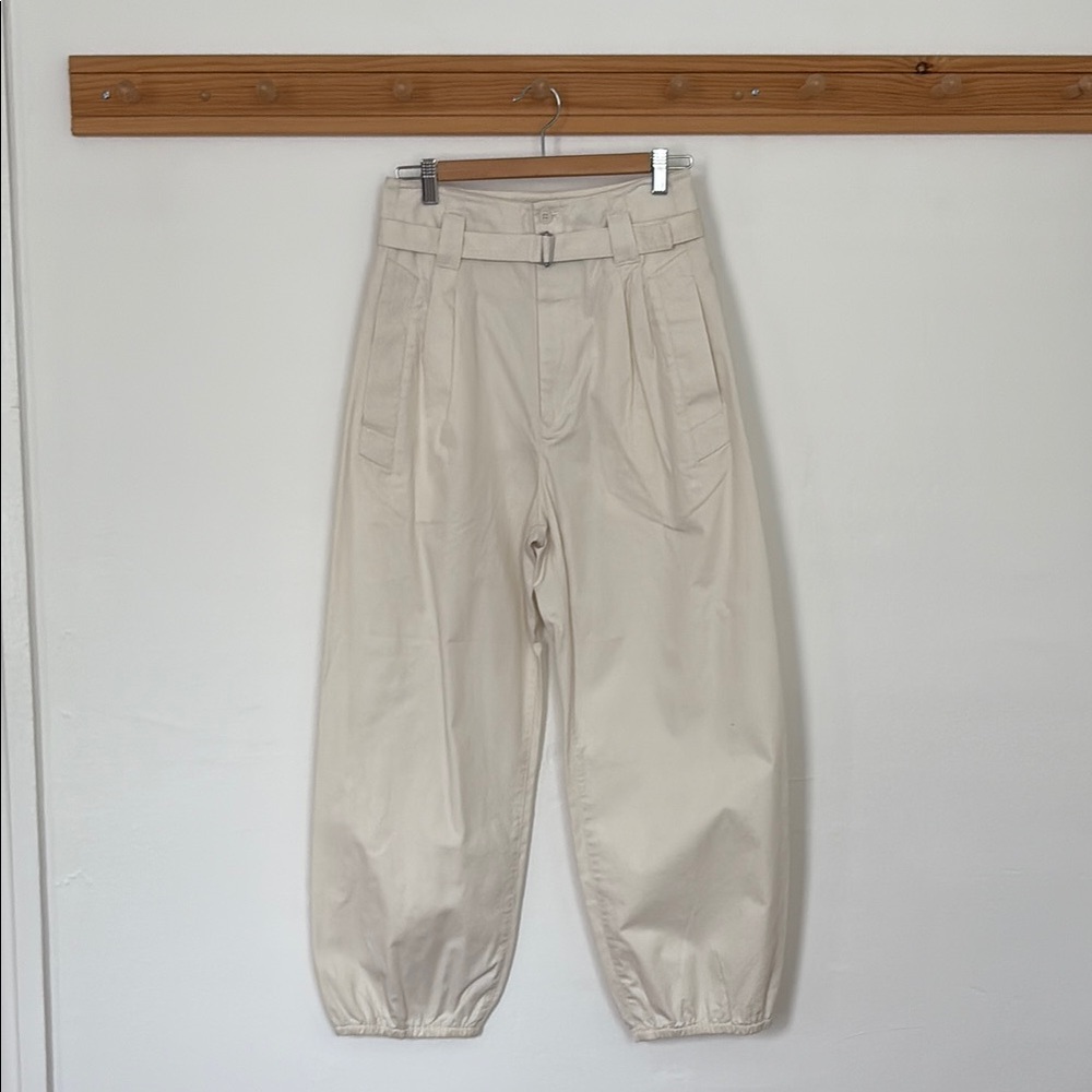 Elegant Cream Wide Leg Women's Pants